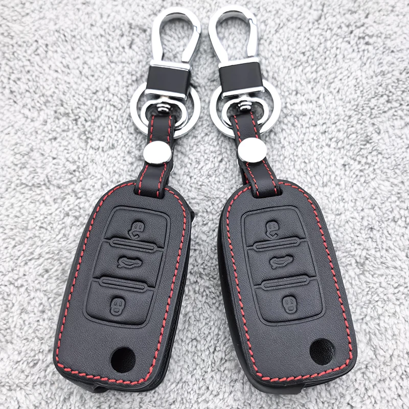 Leather Car Key Case Keychain Cover for Skoda Yeti Superb Rapid Octavia for SEAT Leon Ibiza for VW VOLKSWAGEN Golf Jetta POLO