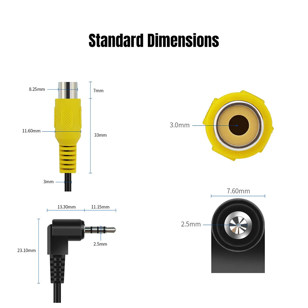 AV In Video Cable Adapter 2.5mm AV Jack Male Plug To RCA Female Adapter Cable for Car GPS Navigation System Video Converter Line