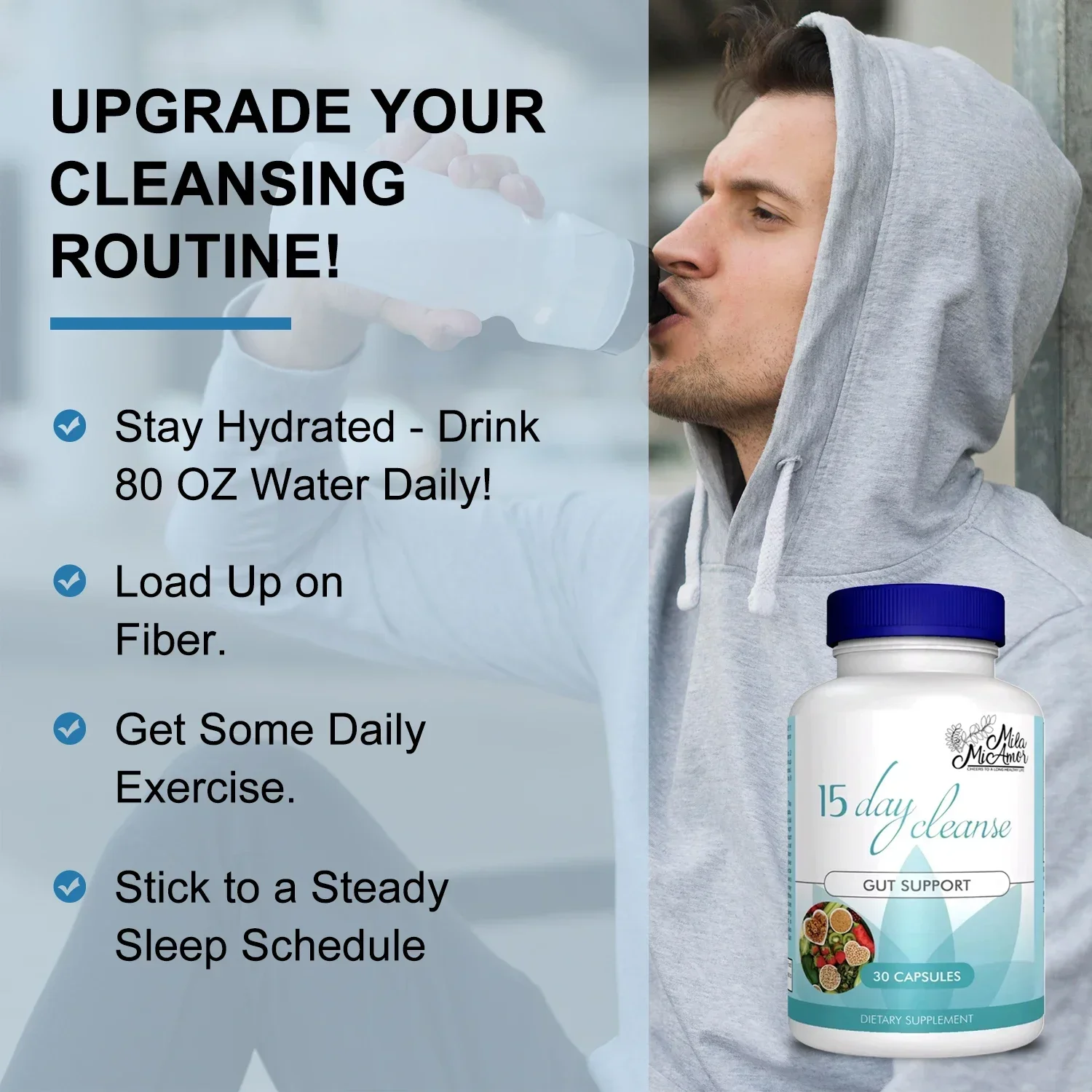 15 Day Cleanse - Intestinal and Colon Support To Help Relieve Bloating and Regularize Bowel Movements for Both Men and Women