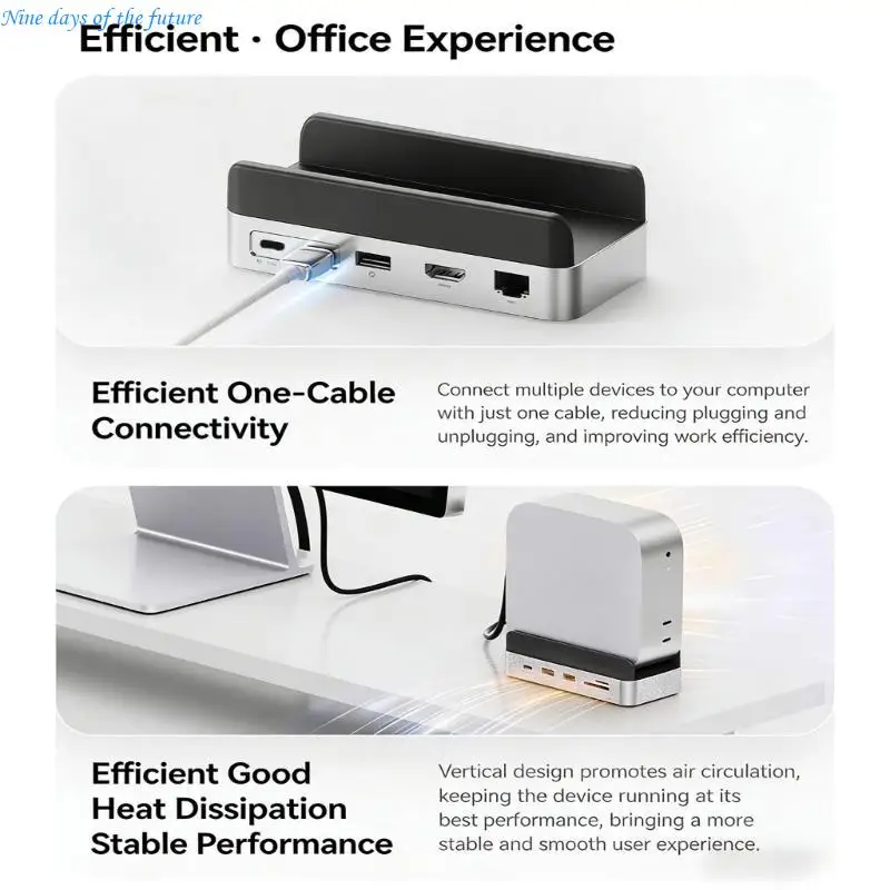 Professional Dock Solution for Mini Including M.2 SSD Up to 8TB HDTV 4K at 60Hz RJ45 Networking Card Slots E65A