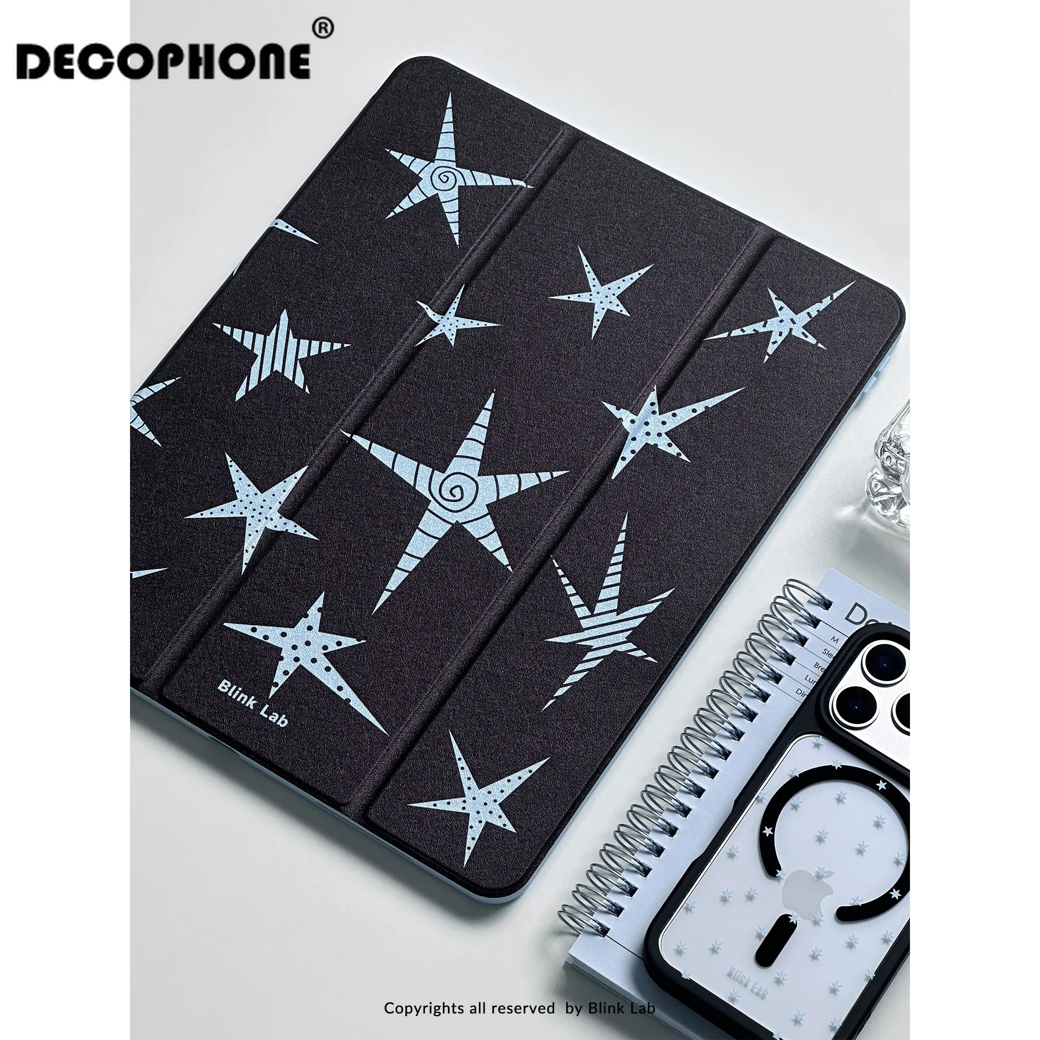 Blue-black versatile star case For iPad 10th 11th Gen 7/8/9 10.2''/Air 4 5 6 7 11/ 9.7 Pro 11 Mini 6 7 12.9