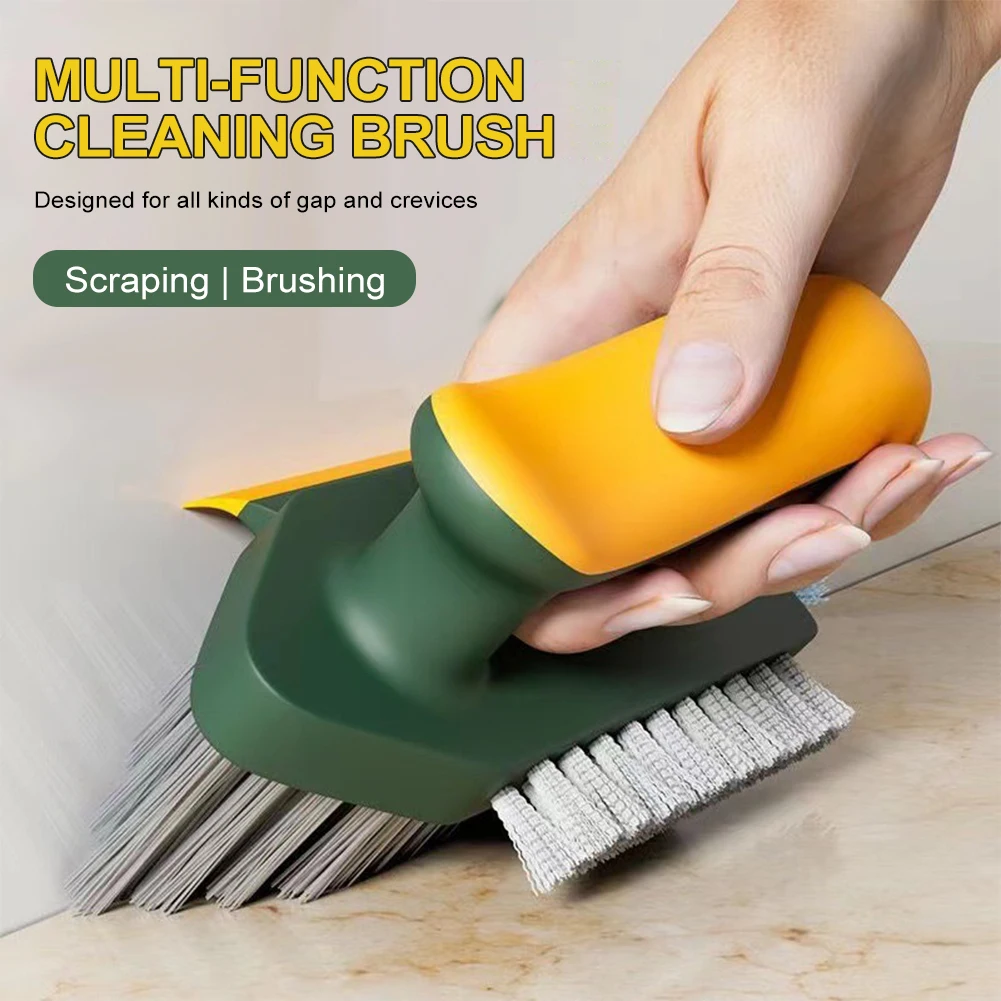 4 In 1 Brush Squeegee for Gap Groove Cleaning Tool Glass Scraper Kitchen Bathroom Floor Tire Cleaner Brushes Home Cleaning Brush