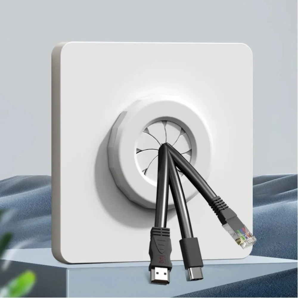 Decorative Type 86 Cable Outlet Panel Cover With Outlet Hole Rotating Opening Switch Decorative Cover Blank Cover Home