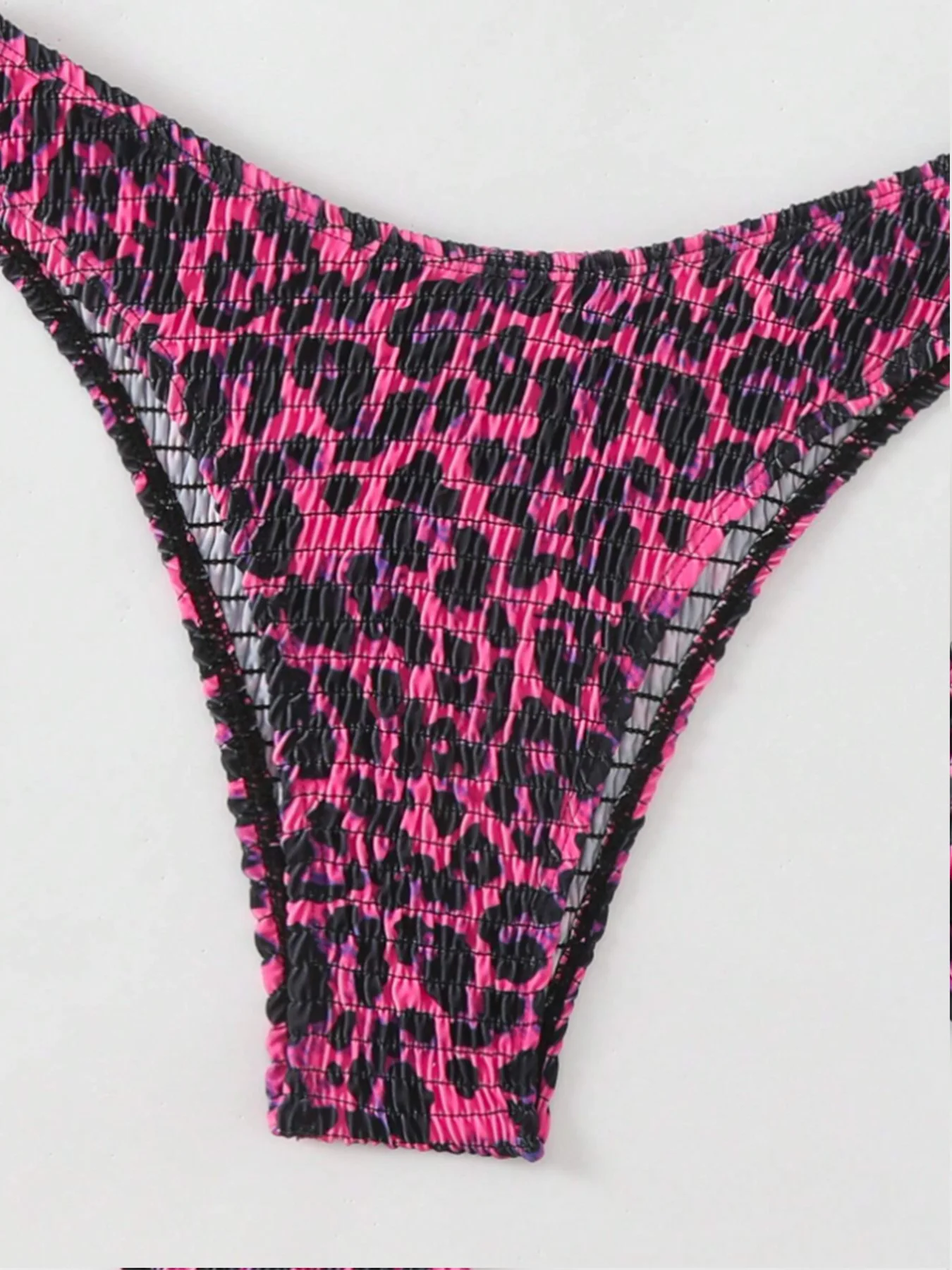 Sexy enrugado leopardo impressão push up bikinis define duas peças maiôs beachwear maiô biquini tankini trikini