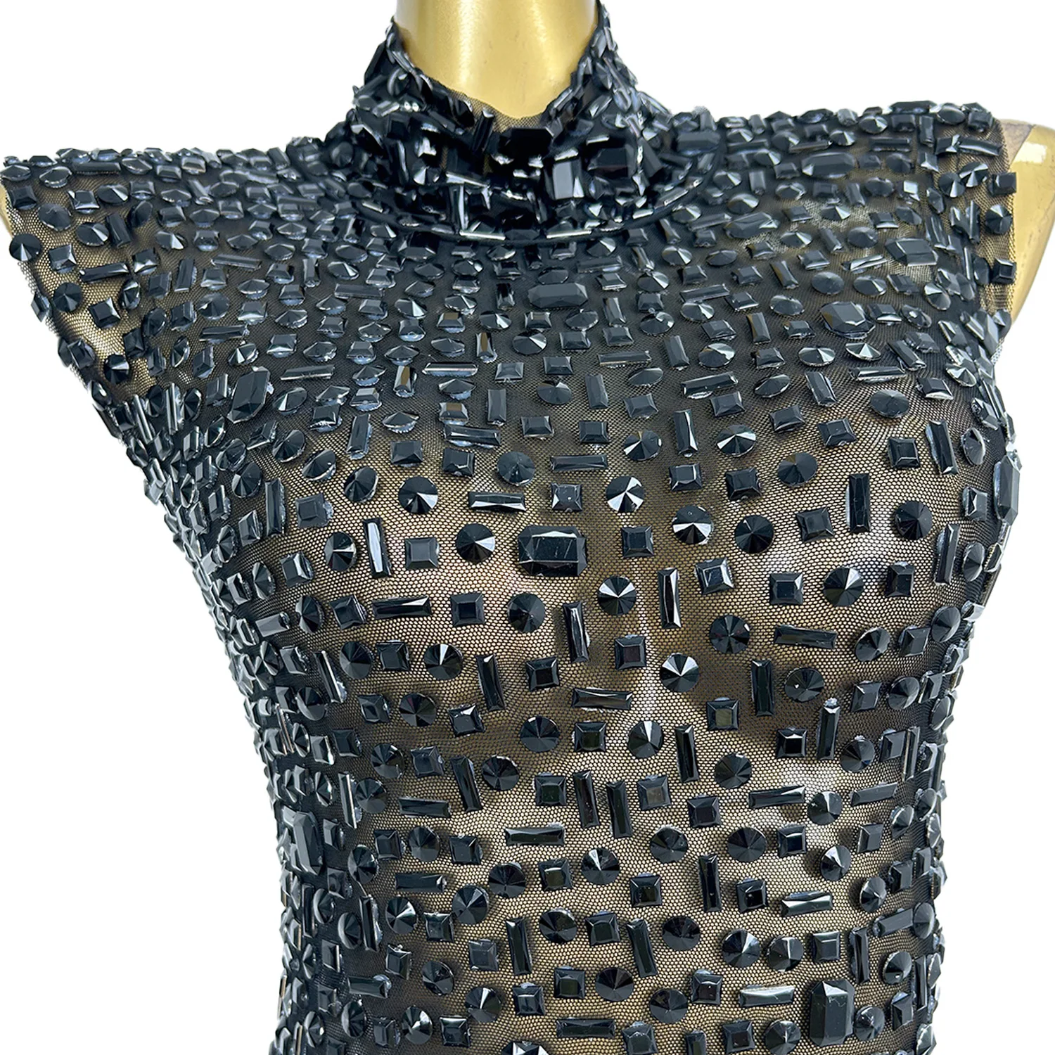 Abito da ballo sexy in rete per compleanno, ballo di fine anno, cocktail, strass, abito da donna lungo da cena, lunghezza del pavimento, abito da sera per banchetti