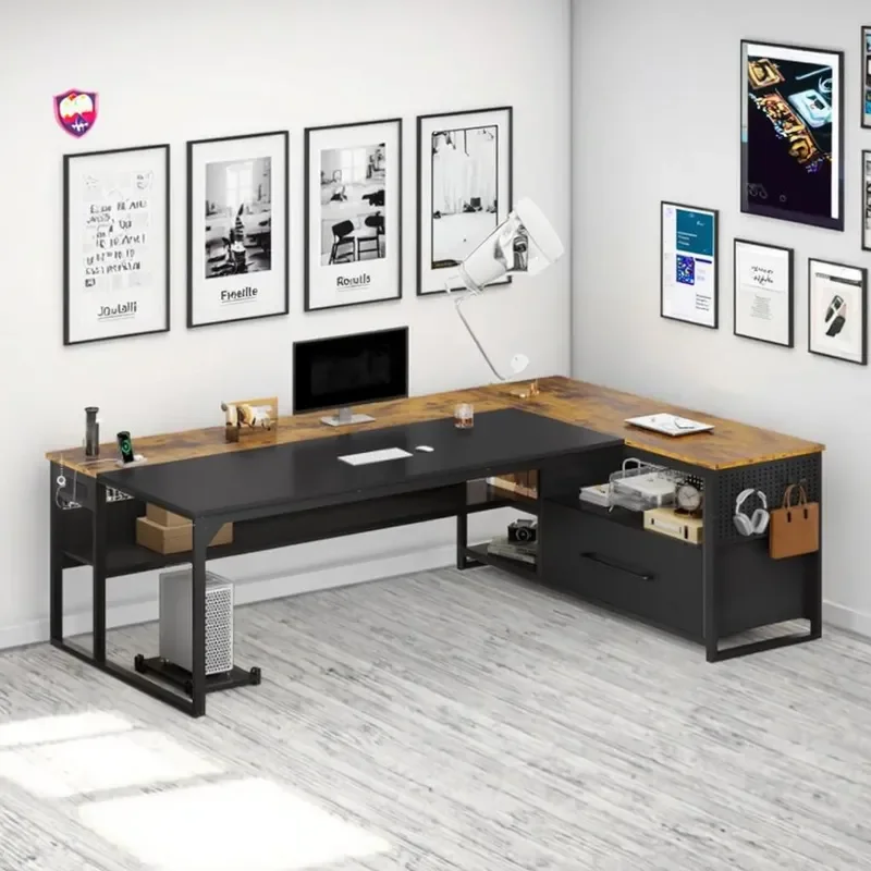 Modern Minimalist Executive Office Desk Solid Wood Computer Workstation for Manager Home Study Furniture