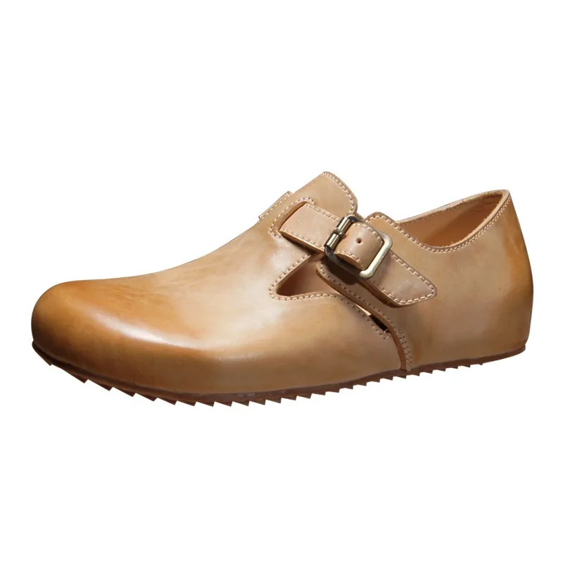 

Handmade Retro Casual Leather Shoes Men Loafers Slip on Thick Sole Genuine Leather Work Luxury Designer Shoes Male Comfortable