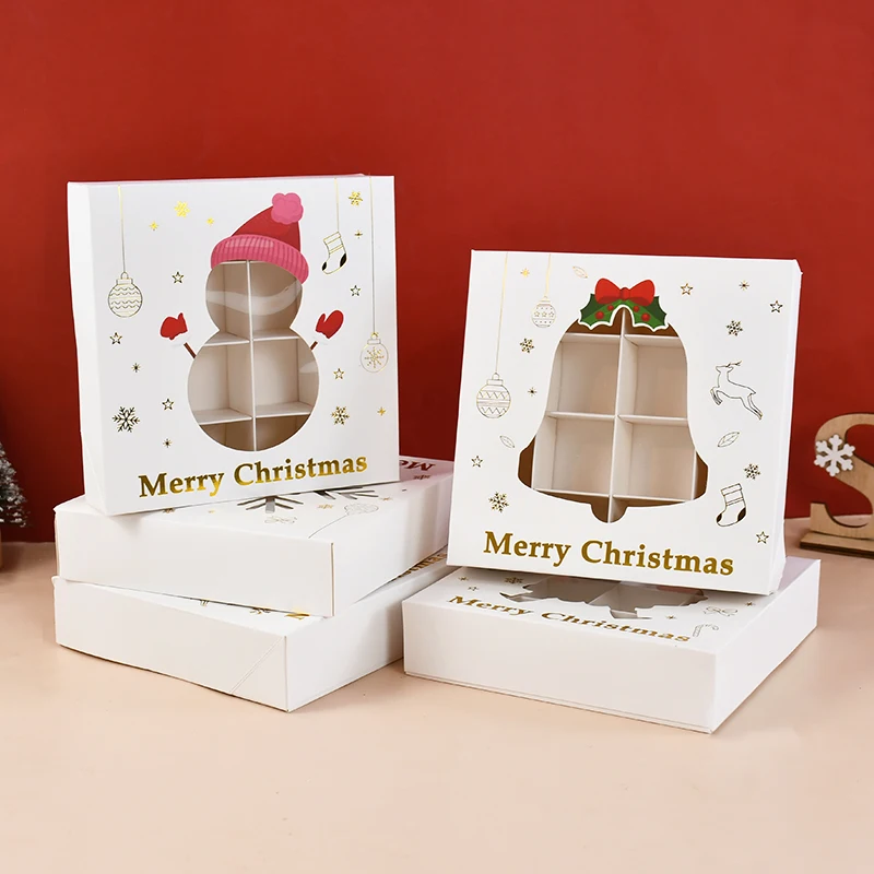 

Christmas Cookie Box With Window Candy Biscuit Gift Packaging Bag Christmas Decorations 2024 For Home Xmas Navidad 2025 New Year