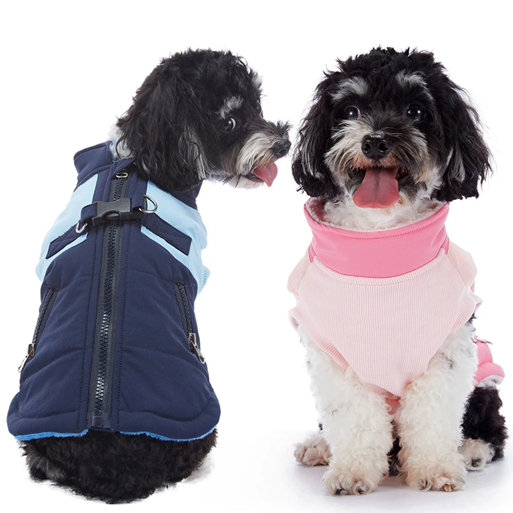 Winter Dog Clothes Outdoor Windproof Warm Dog Jacket Chihuahua French Bulldog Puppy Clothing Zipper Coat For Small Medium Dogs