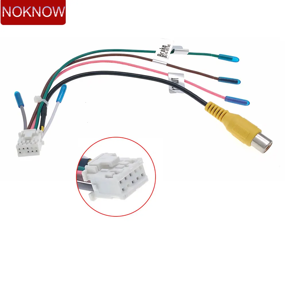 Adaptador de Cable de entrada de vídeo para cámara de visión trasera de coche, Conector de cableado, accesorios de Radio Android, Universal, 6, 8,