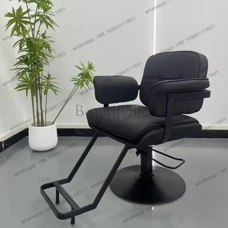 LJY Comfortable Black Barber Chair Fashionable Trendy Luxury Adjustable Hairdresser Chair Modern Simple Sillon Pedicura Furnitur