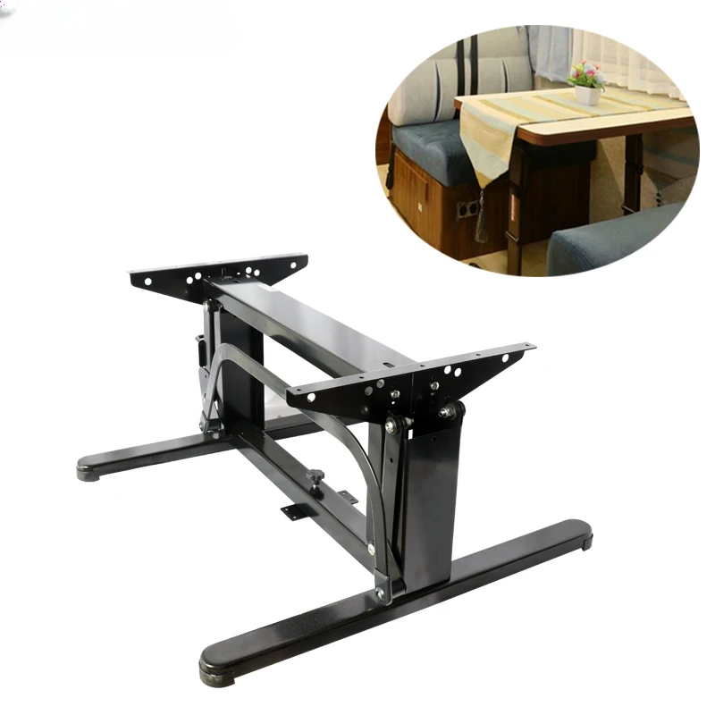 Elevating metal table legs folding adjustment RV RV double height table frame camping modification for easy disassembly