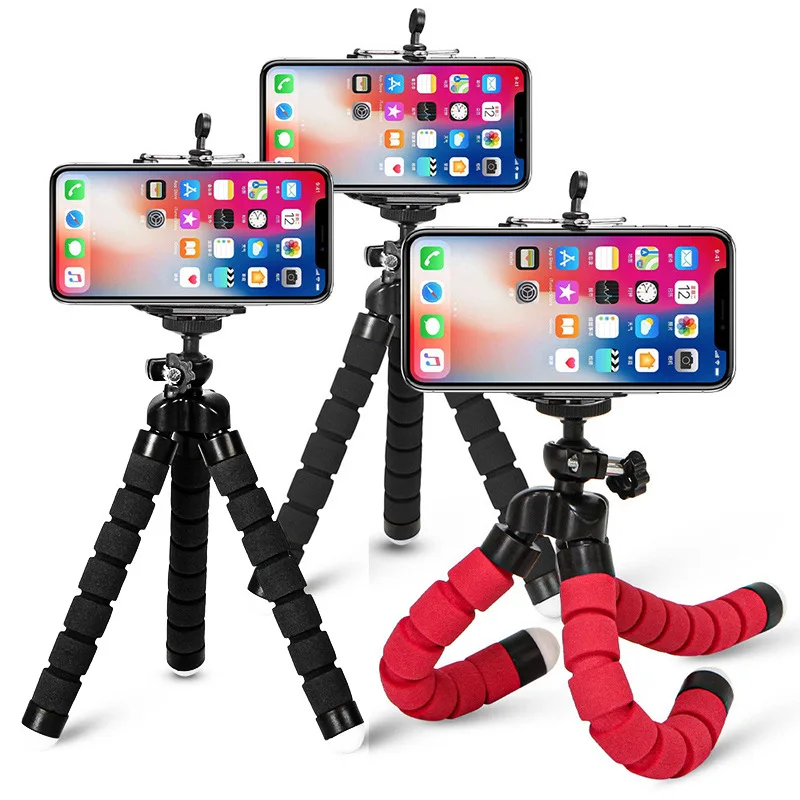 Sponge Octopus Tripod Universal Lazy Mobile Phone Holder Portable Camera Tripod plus Mobile Phone Clip