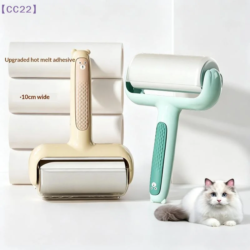 Rouleau anti-poils pour animaux de compagnie, 10 cm de large, adhérence extra forte, éliminateur de poils de chat et de chien, nettoyage des poils d'animaux pour vêtements, tapis, sièges de voiture {C}