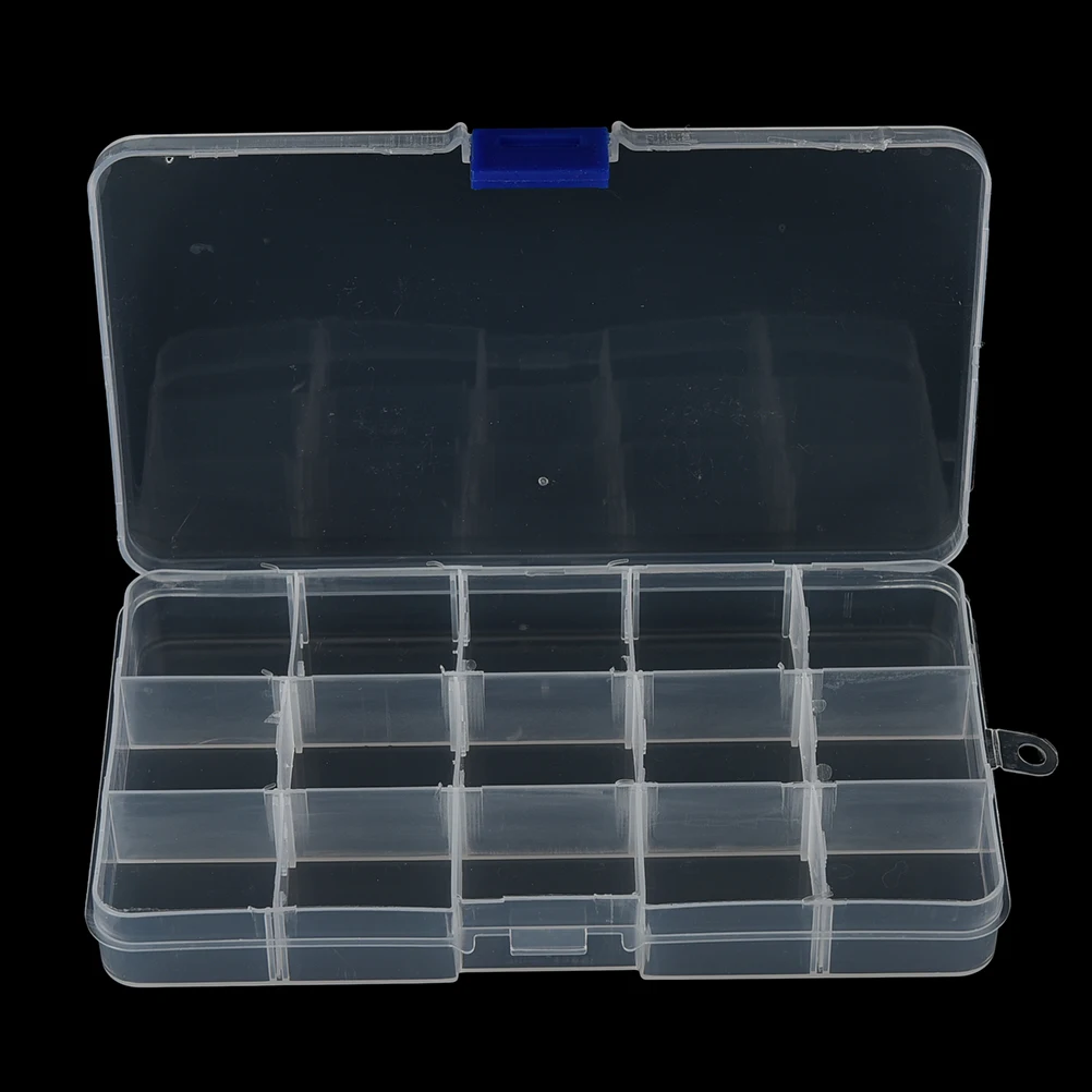 1pc 15 Compartments Fishing Fish Hook Bait Lure Box Tackle Storage Box Container Case Fishing Tool