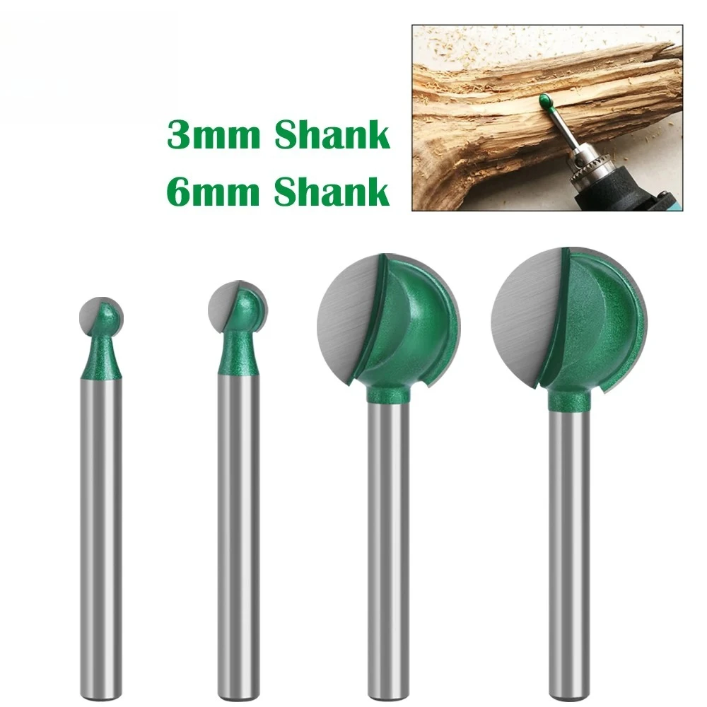 Ball Nose Engraving Bit 3mm or 6mm Shank for Jewelry Wax Model Engraving 3D Carving Stone Setting Rotary Tool Accessory