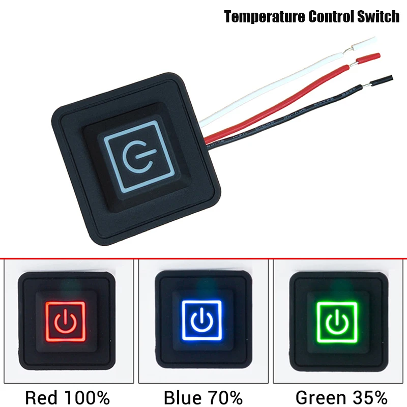 1PC 3.7~12V Silicone Button Switch Heated Vest Pants Gloves Electirc Heating Waistband DIY Temperature Controller Rheostat Switc