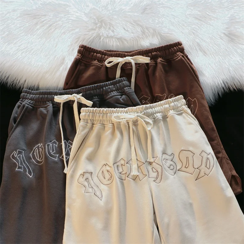 

Ретро-американские баскетбольные шорты с вышивкой, мужские летние тонкие свободные спортивные брюки, модные повседневные брюки-капри в уличном стиле