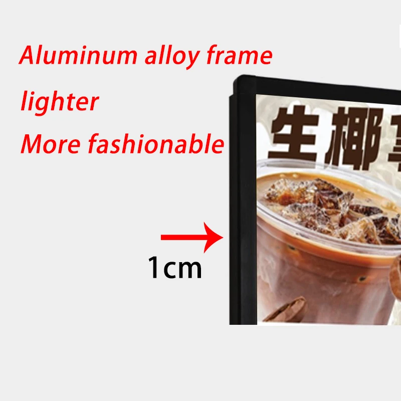 Ultra thin button type LED lightbox luminous display screen LED backlit menu board/suitable for restaurants/cafes/billboards