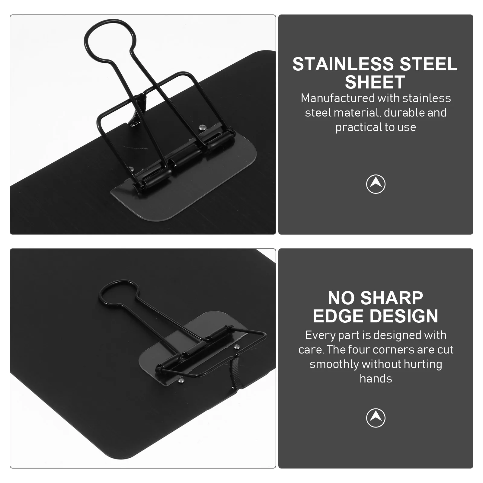 

1pc Stainless Steel Clipboard A5 Paper Holder Metal Clip Board Office Use Lightweight File Clip Hardboard