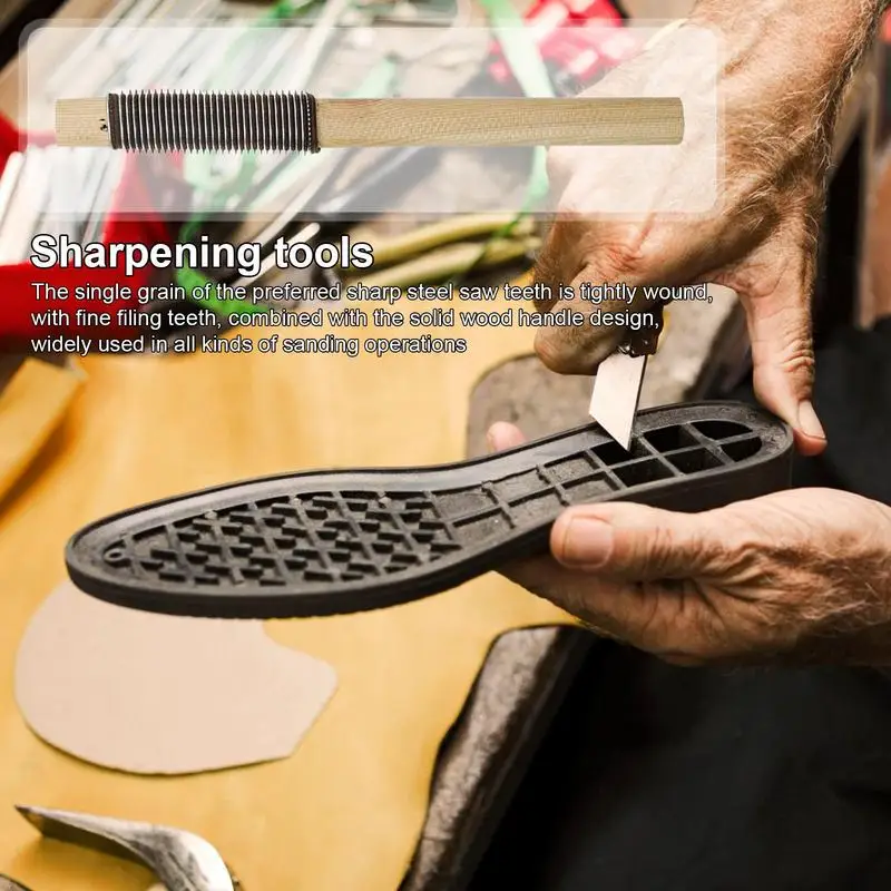 

Деревянный шлифовальный рашпиль, инструмент для заточки, удобный Противоскользящий захват, портативный деревянный Рашпиль для заточки всех типов, мягкий и твердый