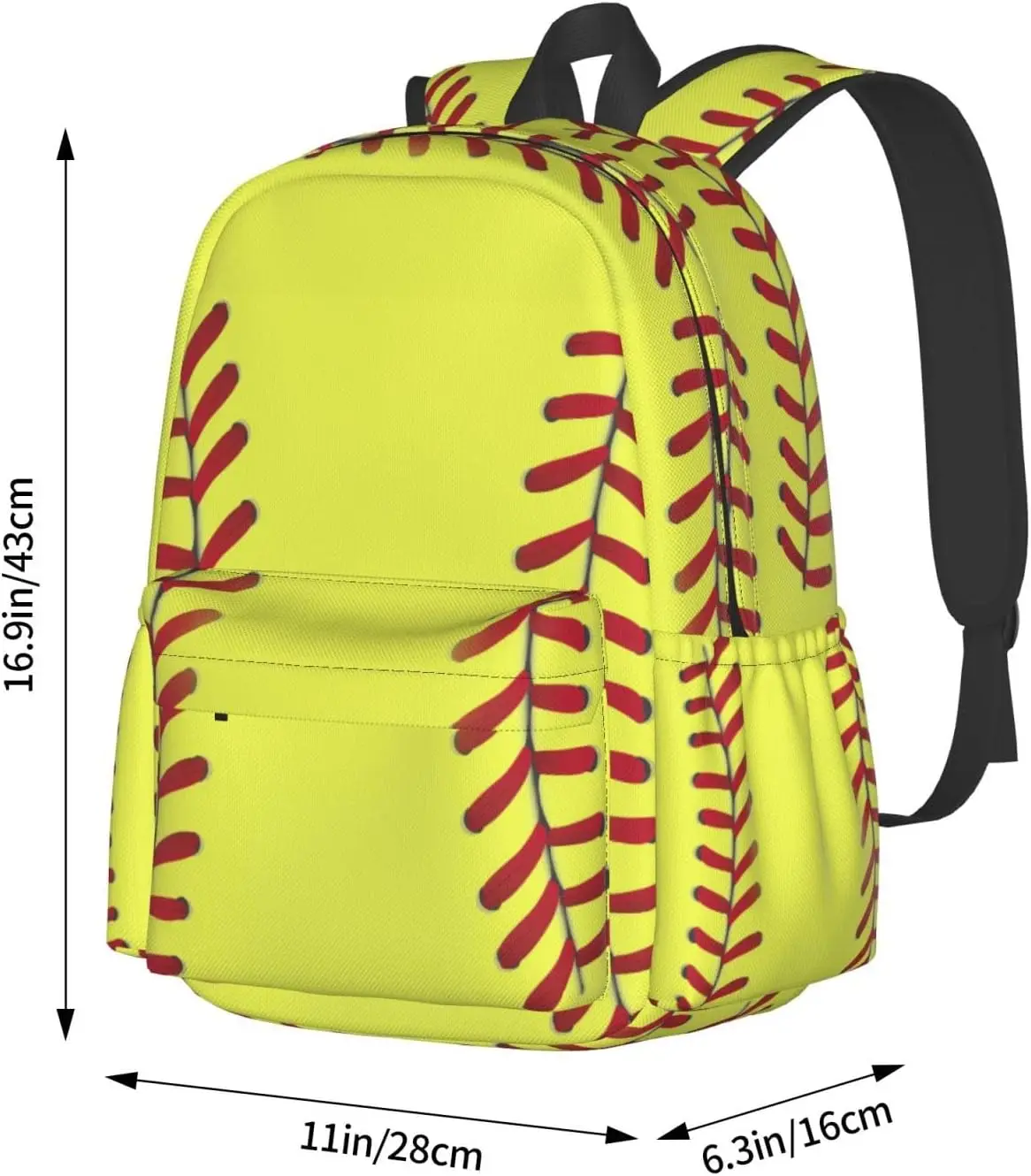 Softball Pattern Backpack Casual Daypacks, College Bag Laptop Backpacks, Backpacks for Boys Girls Children and Adult