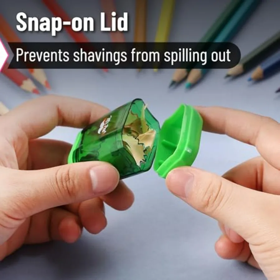 Pengasah Pensil Genggam Warna-warni 24 Paket Lubang Ganda untuk Perlengkapan Kembali ke Sekolah, Pengasah Pensil yang Tahan Lama dan Efisien