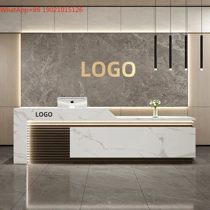 G8578 Cashier Small Shop Simple Modern Company Reception Table Hotel Reception Desk Multi-Function Bar Counter