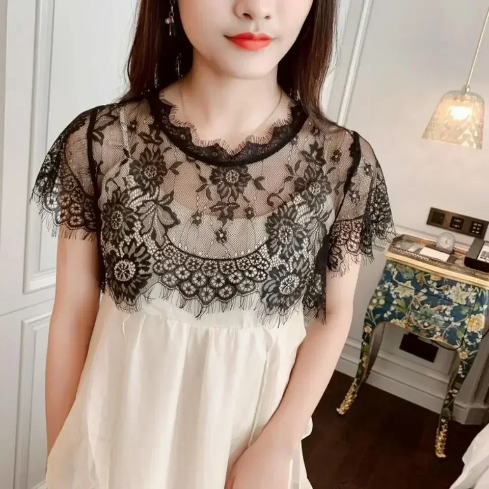 Autumn Summer Lace Bride Wedding Bolero Elegant Bridal Opera Evening Party Prom Costume Capes White Black Jackets Women Wrap