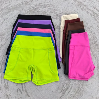 Women High Waist Yoga Shorts Women Gym Push Ups Hip Lift Pants Pocket Breathable Fitness…