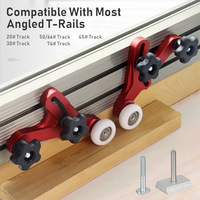 Bearing Roller Feeder Precision Clear-Cut Stock Guides Woodworking Aluminum Feather Loc Board Anti Rebound Safety Feeder 1 Pair