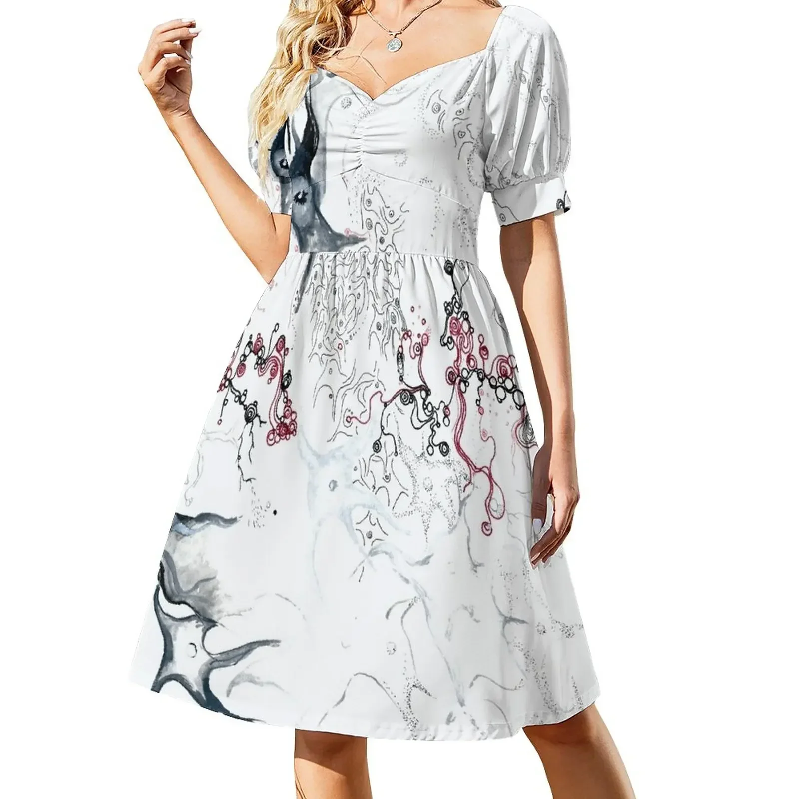 

Your Brain on Surrealism Short-Sleeved Dress party dresses women women formal occasion dresses Dress