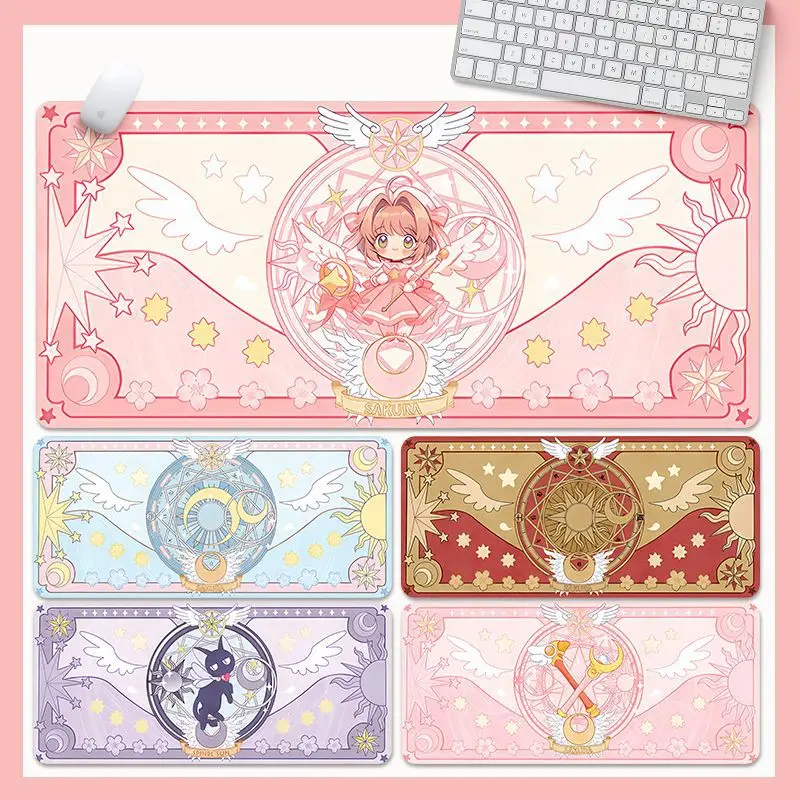 Magic Sakura Mouse Pad Extra Large Office Desk Pad Cute Girl Computer Keyboard Pad Dormitory Study Carpet Gaming Setup Rug