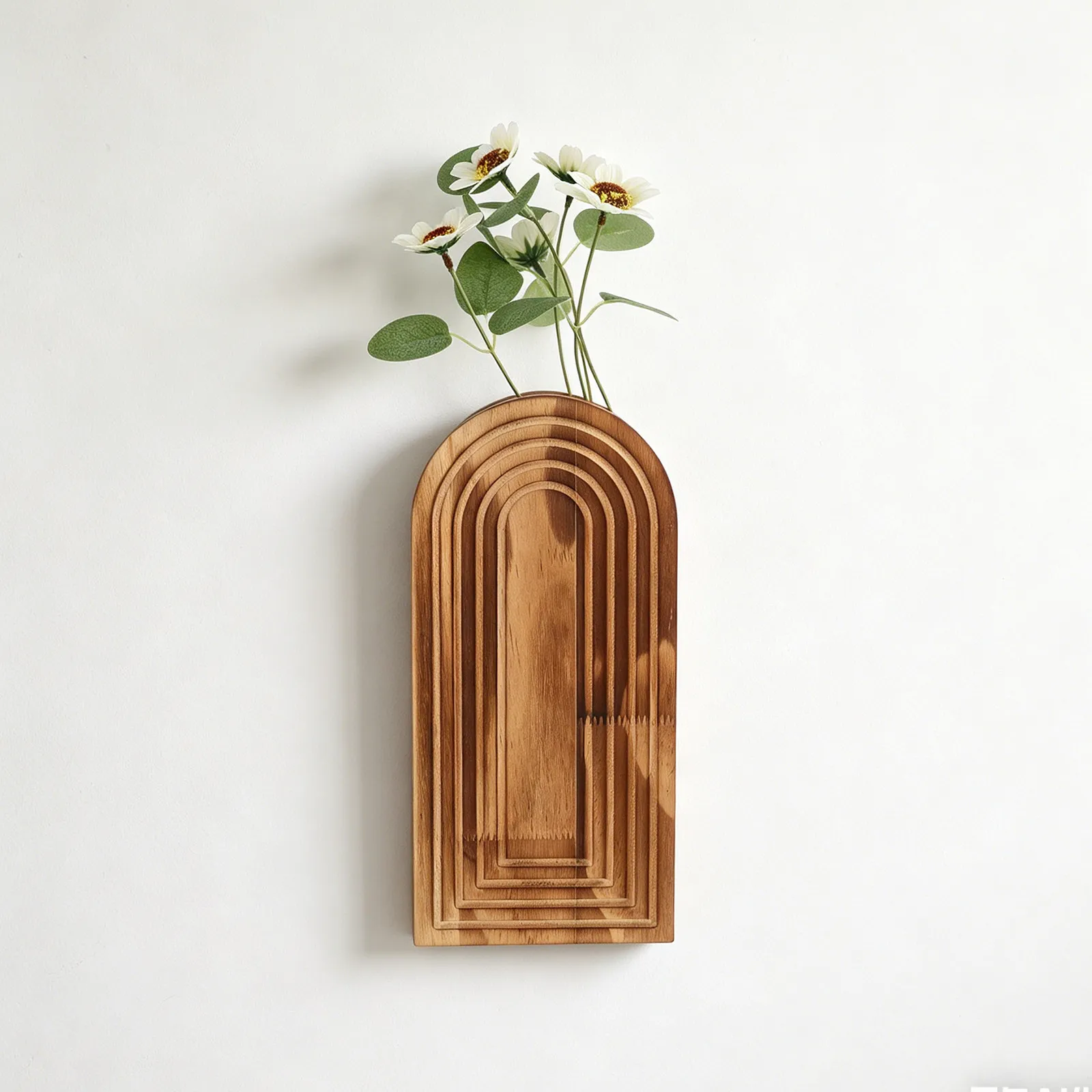 

2Pcs Rustic Wall Planter Set Wooden Wall Mounted Decorative Planters Bohemian Farmhouse Style Hanging Flower Holders Indoor