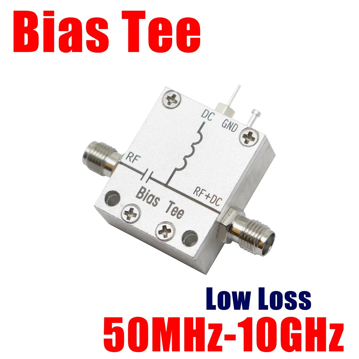 Tee de polarización 50M-10GHz, inyector de CC RF, tee coaxial de bloqueo para amplificador LNA, antena de radioaficionado SDR, 868MHz LoRa, Hotspot Helium Miner