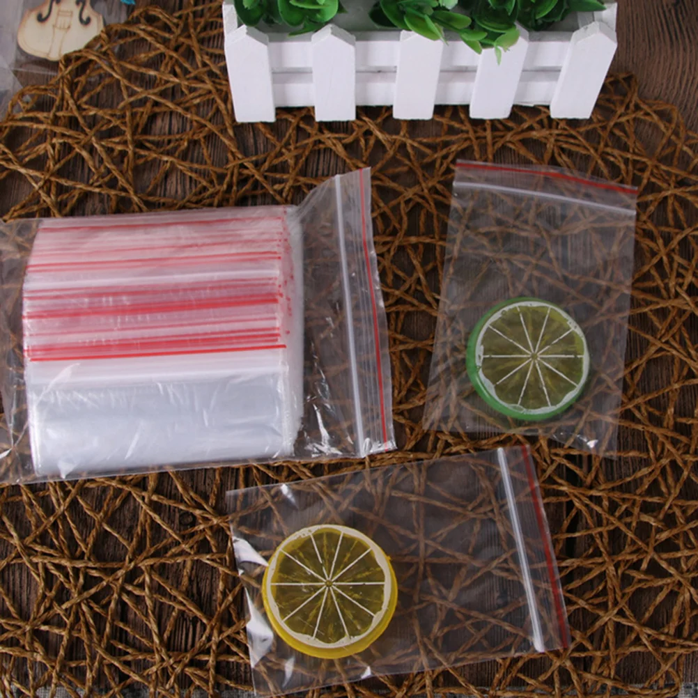 100 Pcs Transparent Clear with Zipper Dispenser Bags Goodie Cellophane Reclosable Storage Sealing Shopping