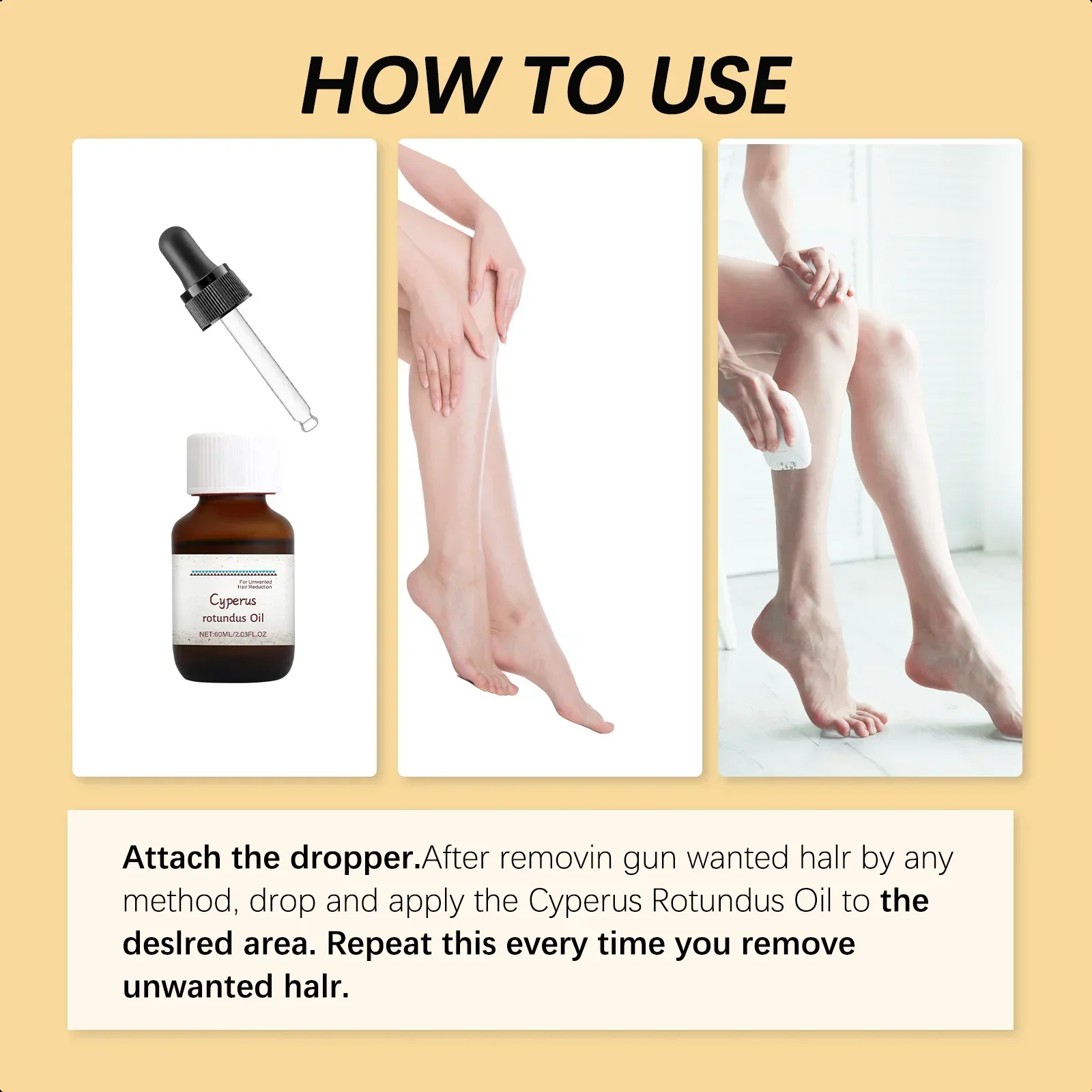 زيت Cyperus Rotundus النقي لإزالة الشعر وتقليل الإبط والساقين والذراعين ومثبط شعر الجسم وإزالة شعر الجسم الناعم Oi 60MLl #6
