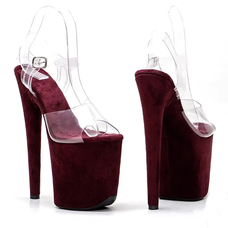 Sandales de soirée à talons hauts pour femmes, 2020 cm/8 pouces, dessus en PVC, chaussures de pole légiti, modèle 325