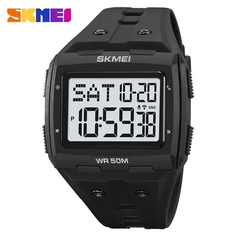 SKMEI 2186 Back Light Stopwatch Digital Wristwatch For Male Alarm reloj hombre  Countdown Sport Watches Mens 5Bar Waterproof