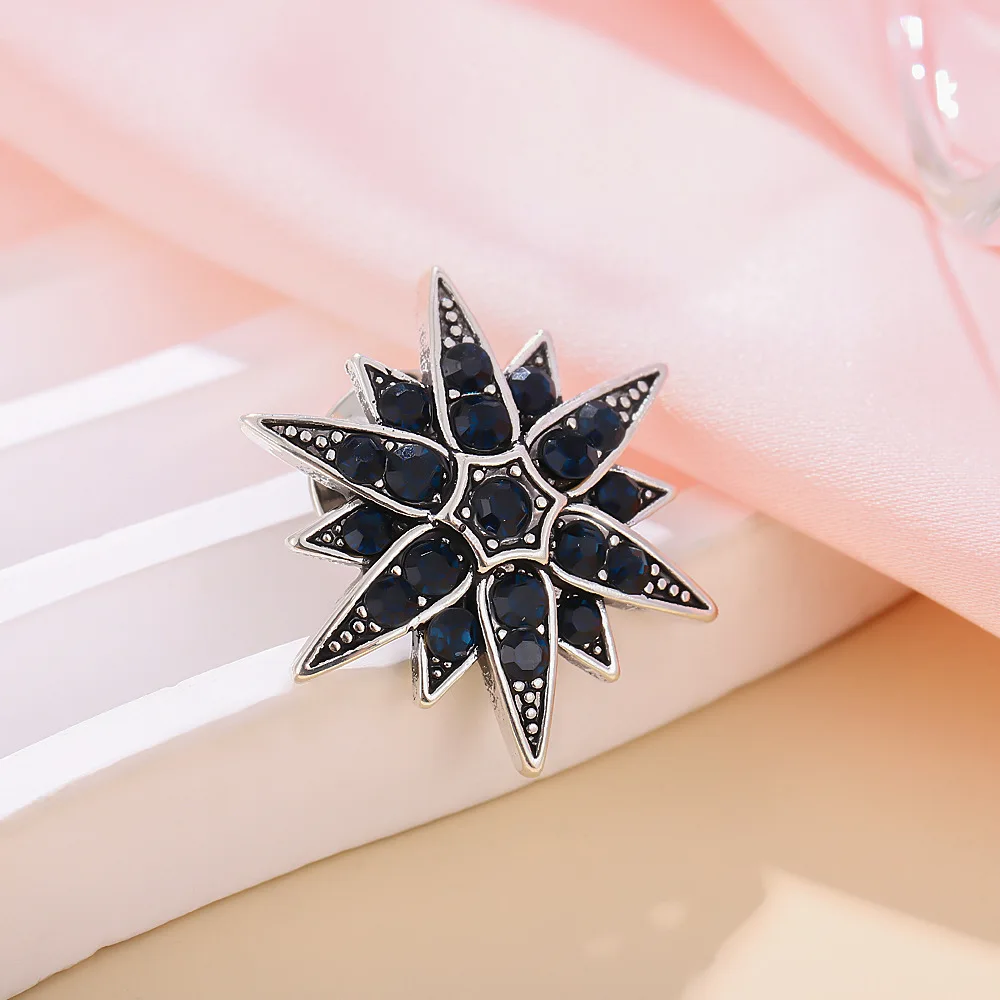 

2PC set retro hexagram small brooch trendy suit decoration corsage girl fashion atmosphere button pin accessories