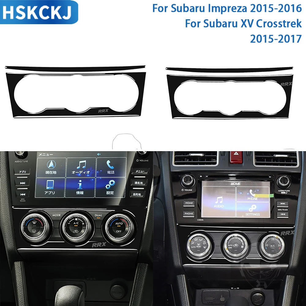 

For Subaru Impreza 2015 2016/Subaru XV Crosstrek 2015 2016 2017 Accessories Car Black Plastic Air Condition Button Trim Sticker