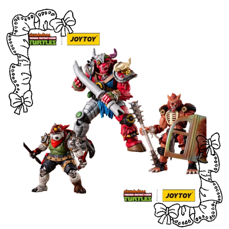 

[В наличии] JOYTOY 1/18 Фигурка TMNT Dirtbag Groundchuck Rahzar 3 шт. Модель игрушки