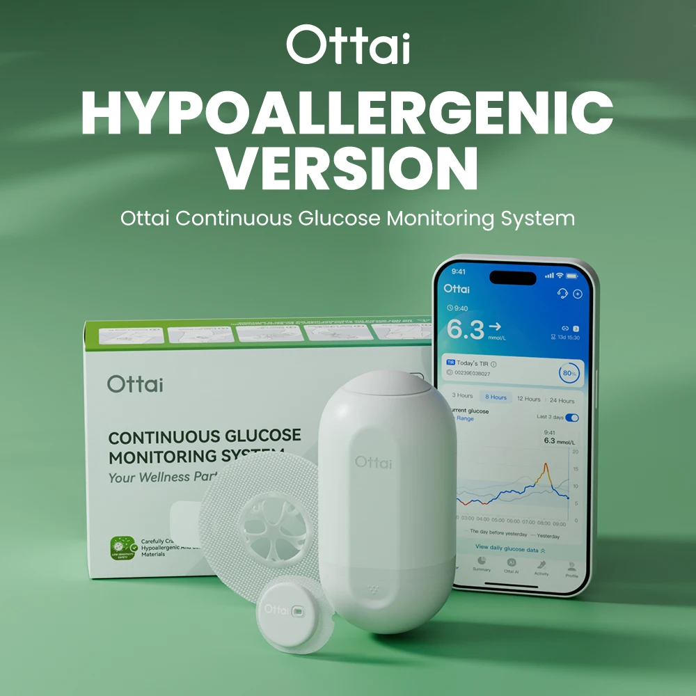 Ottai versión hipoalergénica CGM sistema de monitoreo continuo de glucosa monitoreo de glucosa en sangre un juego durante 14 días