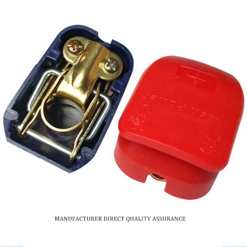 1 Pair Quick Release Top Post Battery Terminal Clamps, Quick Disconnect Battery Terminals With Red And Blue Cover