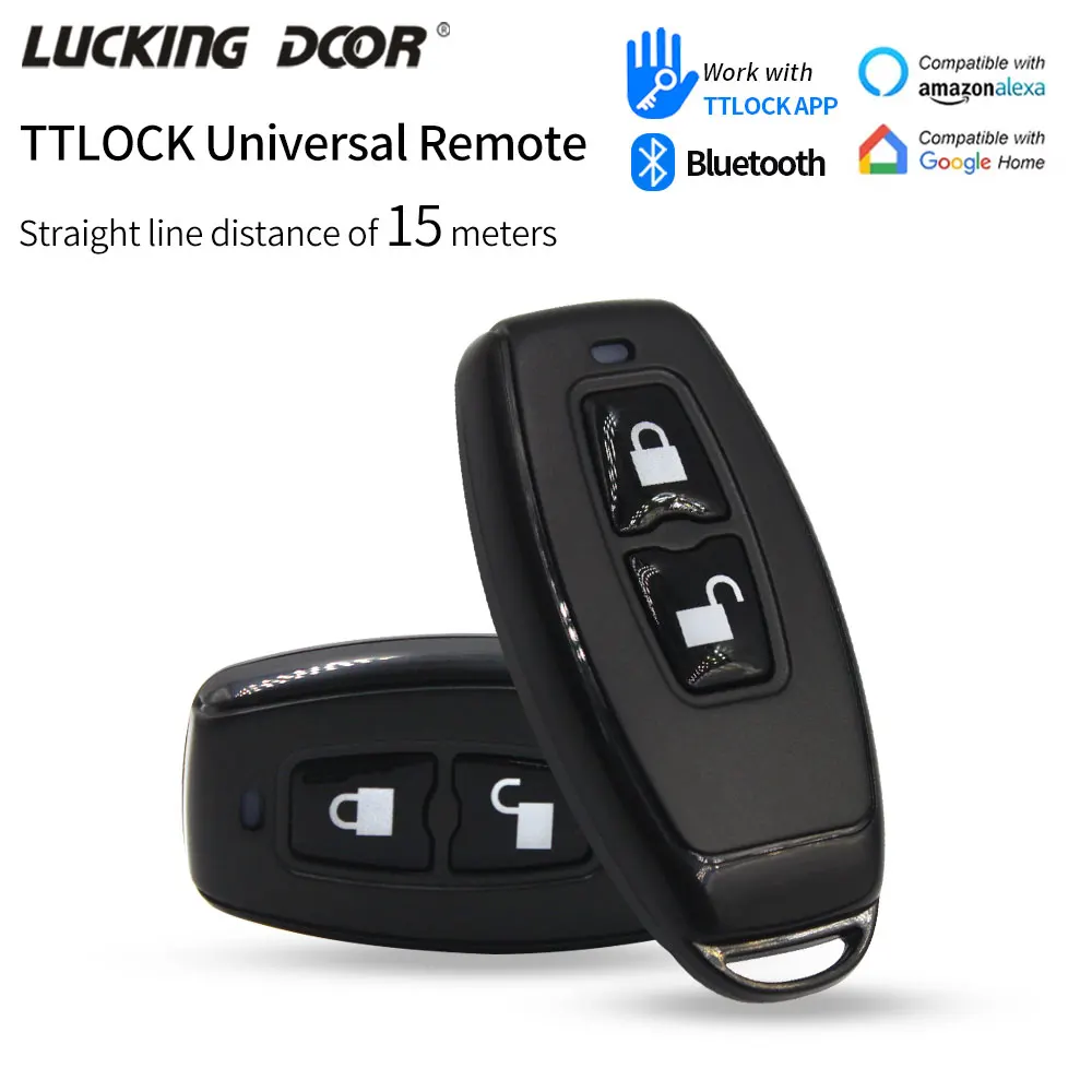 2.4GHz Wireless Door Remote Controller R1 for TTLock APP Smart Lock Opener 433M Remote Control CR2032 Unlocking + Locking Button