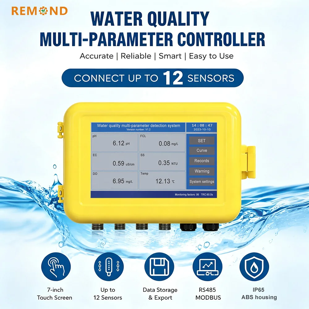 Mutiparameter Water Quality Meter pH Sensor ORP Conductivity RS485 Dissolved Oxygen Chlorine Turbidity Sensor 4-20ma