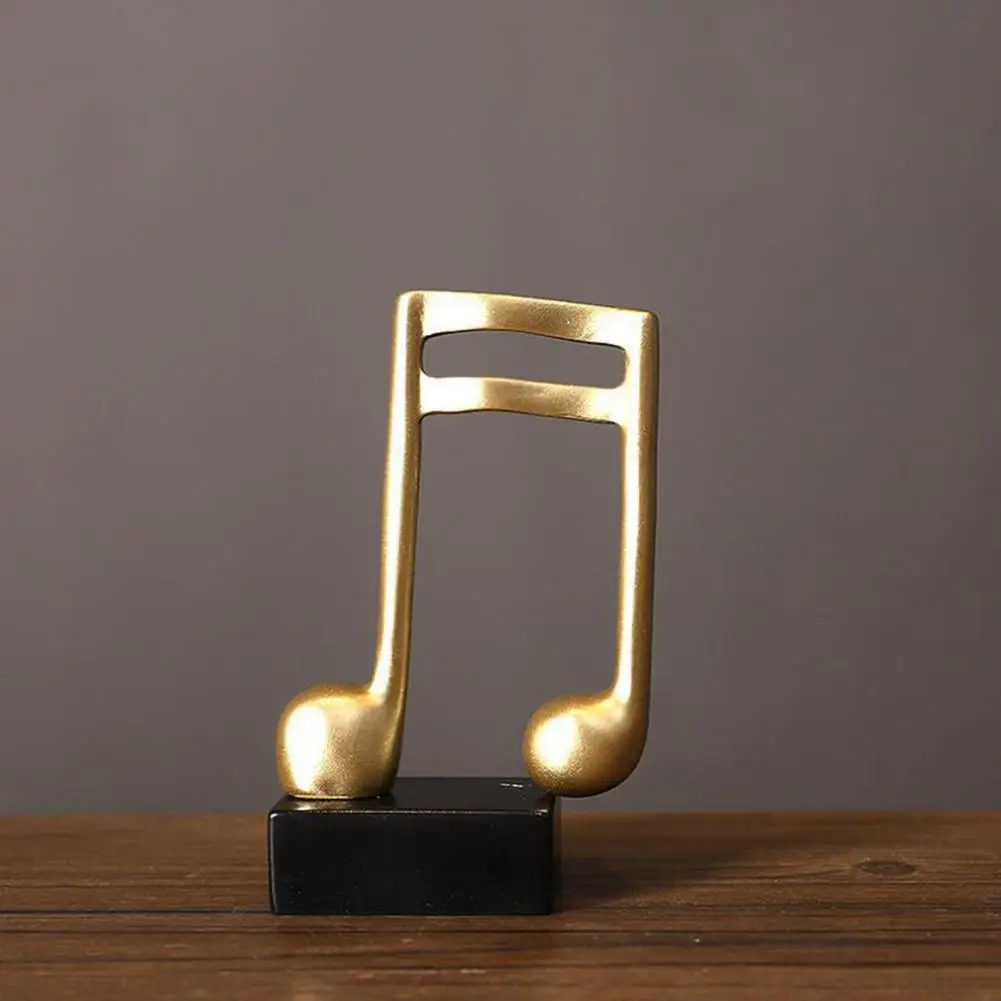 Music Note Figurine Modern Music Decor Gold Music Note Sculpture Resin Figurine Modern Musical Symbol Decoration Piano Room