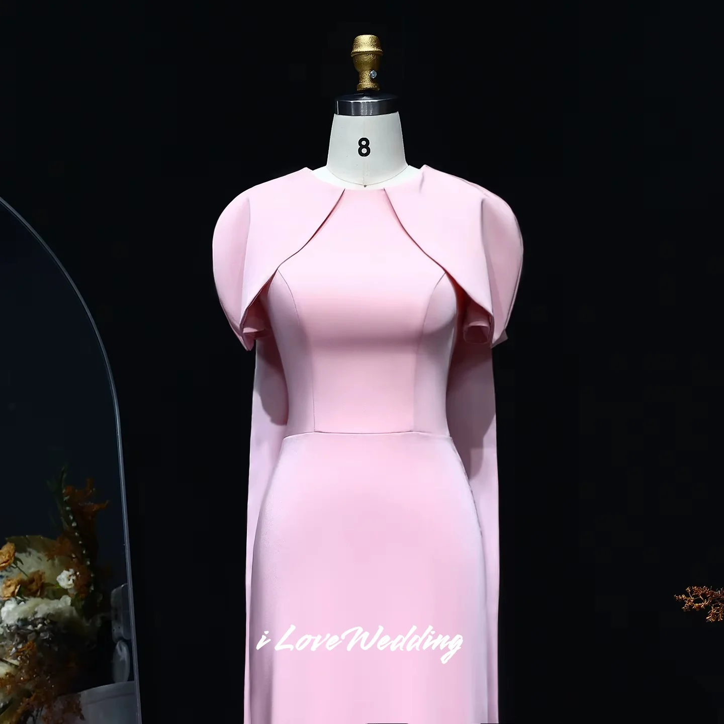 Roxo o-pescoço vestidos de noite 2025 cetim xale mangas capa sereia plissado dubai até o chão vestidos de festa de casamento personalizado