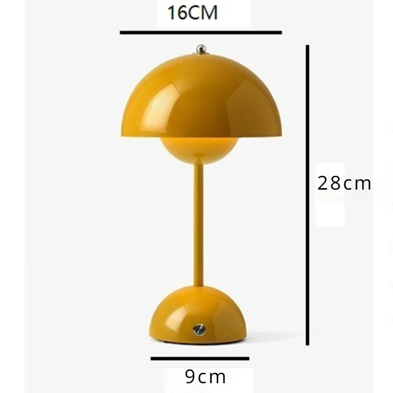 Imagem -06 - Cogumelo Shaped Minimalista Desk Lamp Led Night Light Recarregável Sala Quarto Atmosfera Decoração