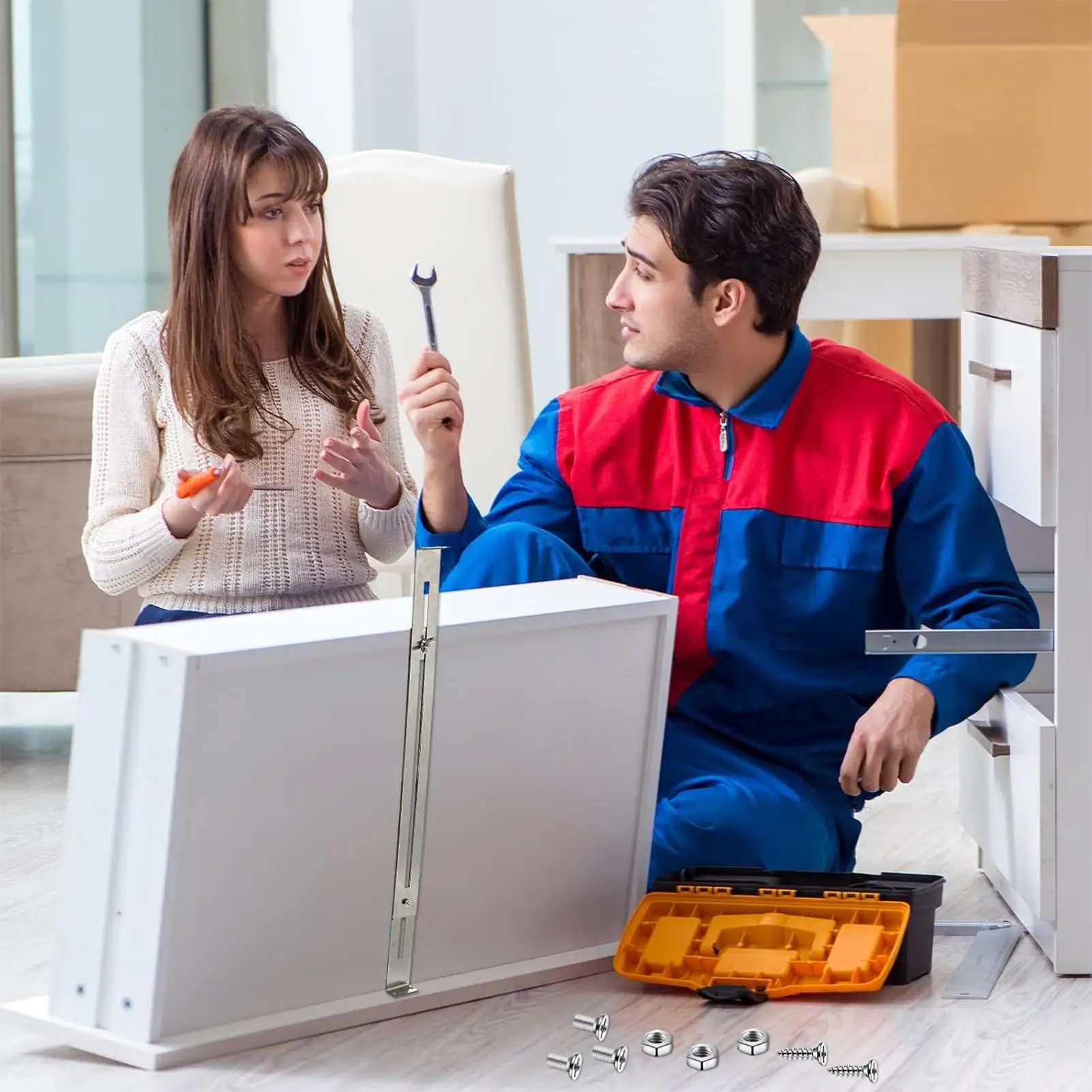 ชุดซ่อมลิ้นชักตู้เสื้อผ้า ป้องกันการหย่อนคล้อย อุปกรณ์เสริมสำหรับงานหนัก ตัวยึดลิ้นชักสำหรับเสริมความแข็งแรงและซ่อมแซมงานไม้